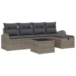 Ensemble de Canap&eacute;s avec coussin avec stockage Gris polyrotin