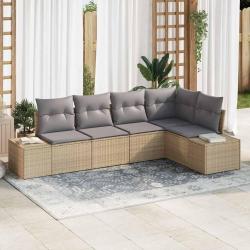 Ensemble de canap&eacute; de jardin 5 pcs Beige et Gris clair