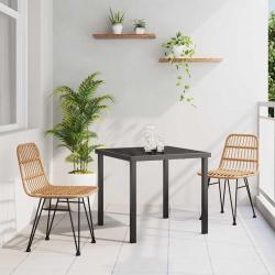 Ensemble de salle &agrave; manger pour jardin 3 pcs Marron