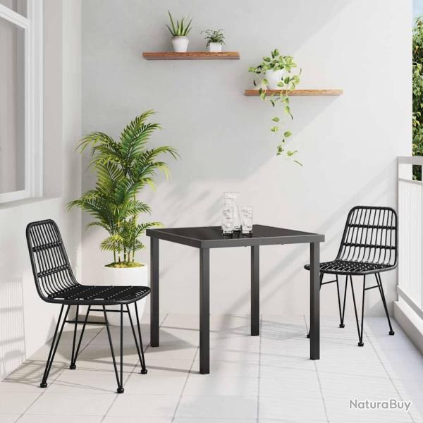 Ensemble de salle � manger pour jardin 3 pcs Noir