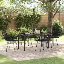 Ensemble de salle &agrave; manger pour jardin 5 pcs Noir