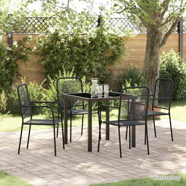 Ensemble de salle � manger pour jardin 5 pcs Noir