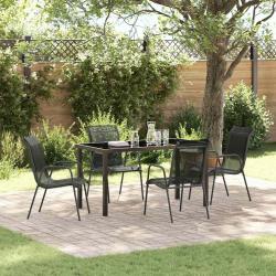 Ensemble de salle &agrave; manger pour jardin 5 pcs Noir
