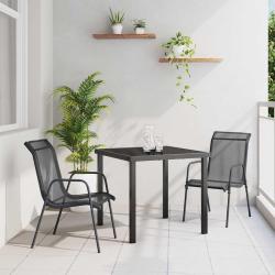 Ensemble de salle &agrave; manger pour jardin 3 pcs Noir
