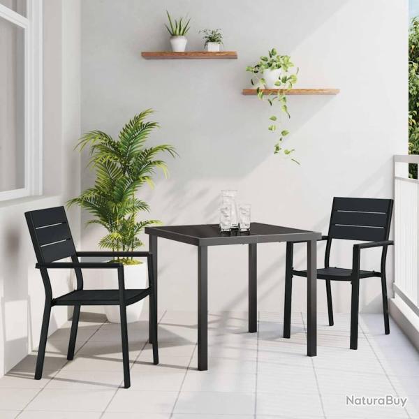 Ensemble de salle � manger pour jardin 3 pcs Noir