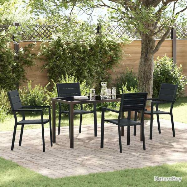 Ensemble de salle � manger pour jardin 5 pcs Noir