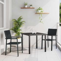 Ensemble de salle &agrave; manger pour jardin 3 pcs Noir