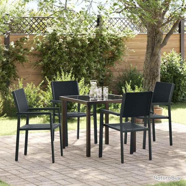 Ensemble de salle � manger pour jardin 5 pcs Noir