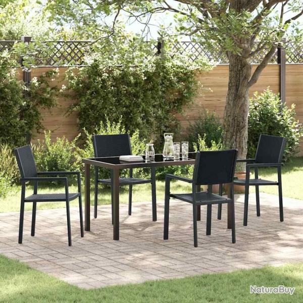 Ensemble de salle � manger pour jardin 5 pcs Noir