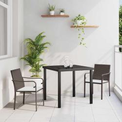 Ensemble de salle &agrave; manger pour jardin 3 pcs Marron et Noir