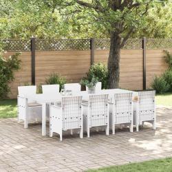 Ensemble de salle &agrave; manger pour jardin 9 pcs Gris clair