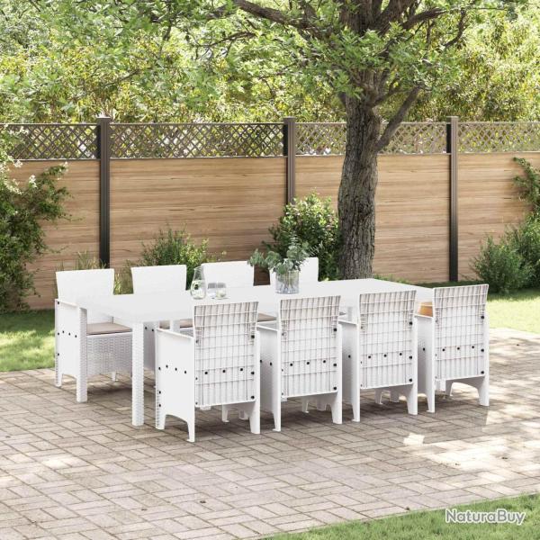 Ensemble de salle � manger pour jardin 9 pcs Gris clair