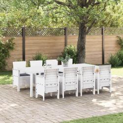 Ensemble de salle &agrave; manger pour jardin 9 pcs Gris clair