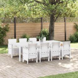 Ensemble de salle &agrave; manger pour jardin 9 pcs Gris clair