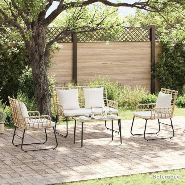 Ensemble de meubles de jardin 4 pcs Noir et anthracite