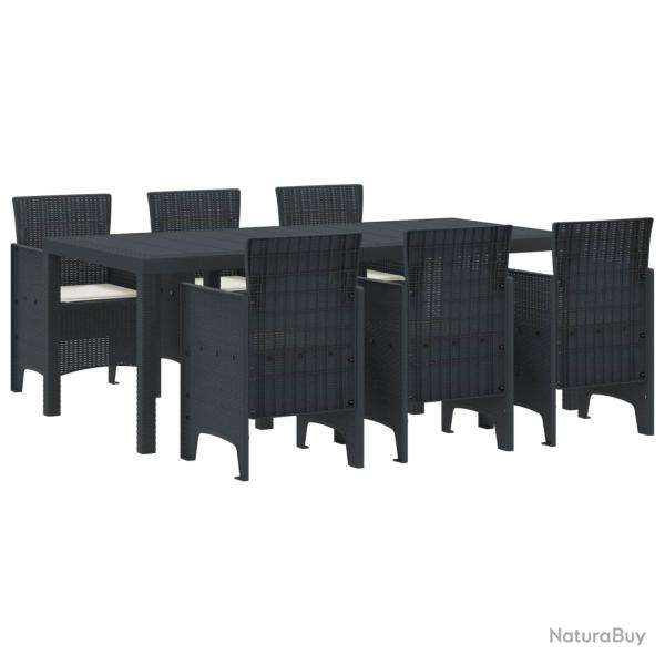 Ensemble de salle � manger pour jardin 7 pcs Anthracite