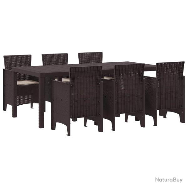 Ensemble de salle � manger pour jardin 7 pcs Marron