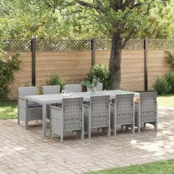 Ensemble de salle &agrave; manger pour jardin 9 pcs Blanc