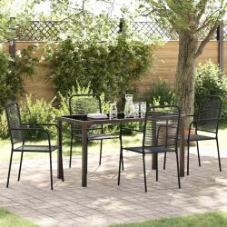 Ensemble de salle &agrave; manger pour jardin 5 pcs Noir