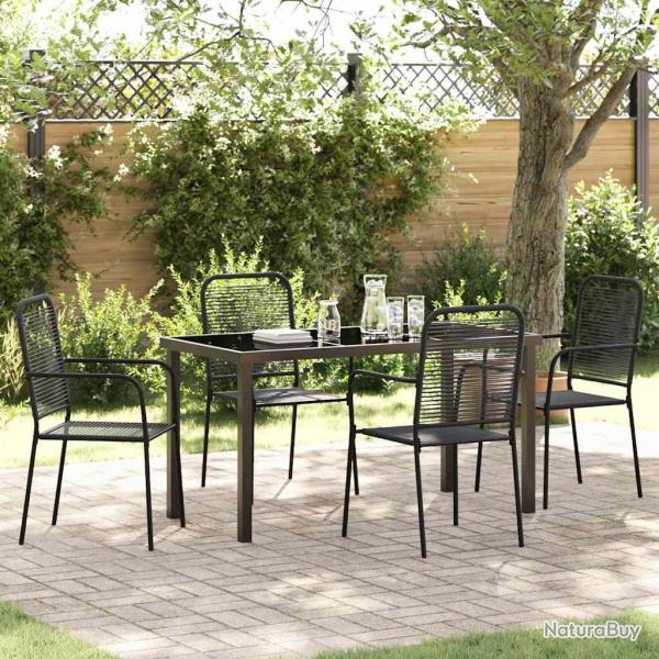 Ensemble de salle � manger pour jardin 5 pcs Noir