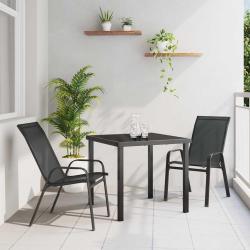 Ensemble de salle &agrave; manger pour jardin 3 pcs Noir