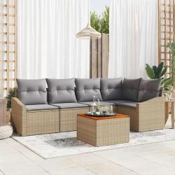 Ensemble de canap&eacute; de jardin 6 pcs Beige et Gris clair