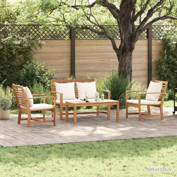Ensemble de canap� de jardin 4 pcs Naturel Bois de teck massif