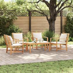 Ensemble de canap&eacute; de jardin 5 pcs Naturel Bois de teck massif
