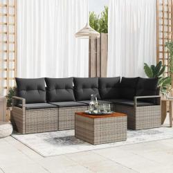 Ensemble de canap&eacute; de jardin avec stockage 6 pcs Gris polyrotin