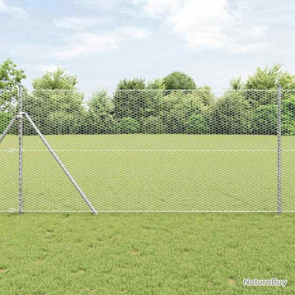Poteau de cl�ture. Argent� 25 x 1,4 m (maillage de 25 mm) Acier