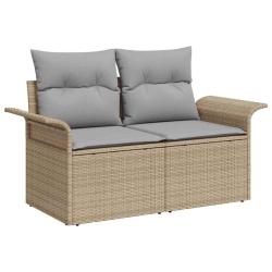 Ensemble de canap&eacute; de jardin 6 pcs Beige Poly rotin