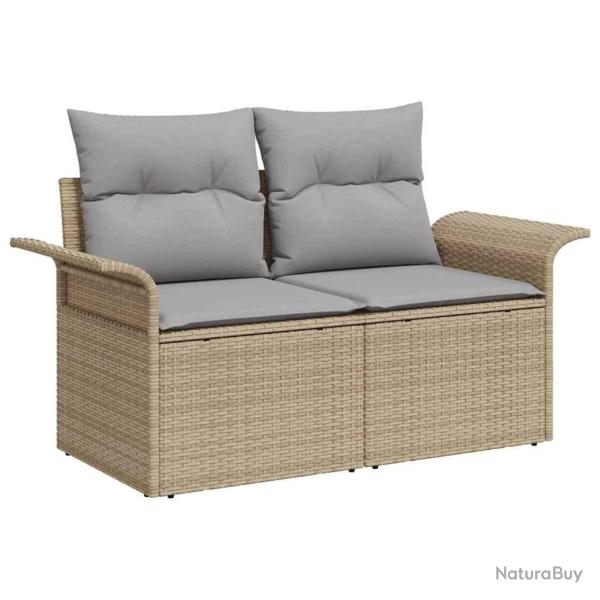 Ensemble de canap� de jardin 6 pcs Beige Poly rotin
