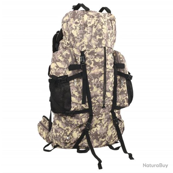 Sac � dos de randonn�e marron camouflage 80 L tissu oxford