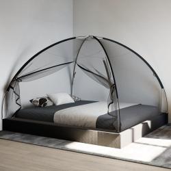 Moustiquaire mongole avec portes 220 maille noir 200x180x135 cm