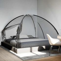 Moustiquaire mongole avec portes 220 maille noir 200x200x135 cm