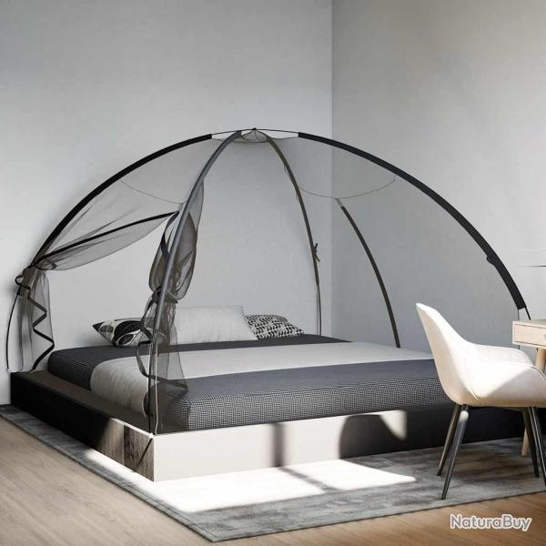 Moustiquaire mongole avec portes 220 maille noir 200x200x135 cm