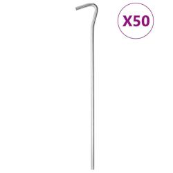 Piquets de tente 50 pcs 23 cm &Oslash;5 mm acier galvanis&eacute;
