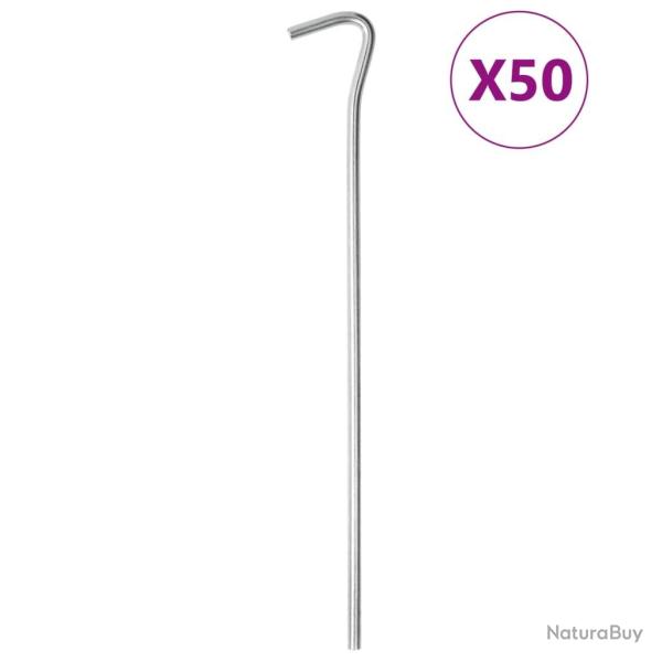 Piquets de tente 50 pcs 23 cm �5 mm acier galvanis�