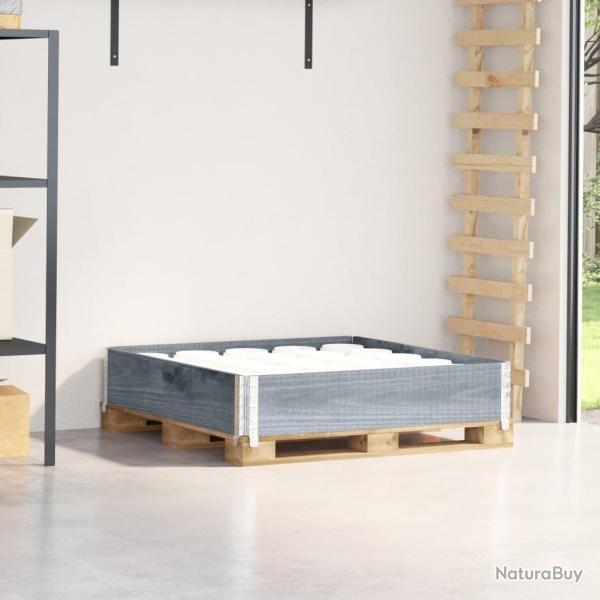 Collier de palette gris 100x100 cm bois de pin solide