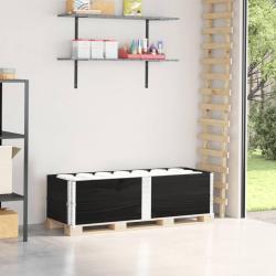 Colliers de palette 2 pcs noir 150x50 cm bois de pin solide