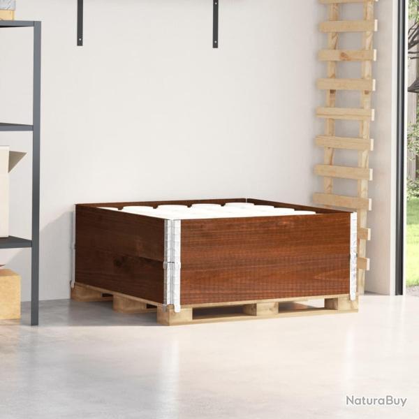 Colliers de palette 2 pcs marron 100x100 cm bois de pin solide