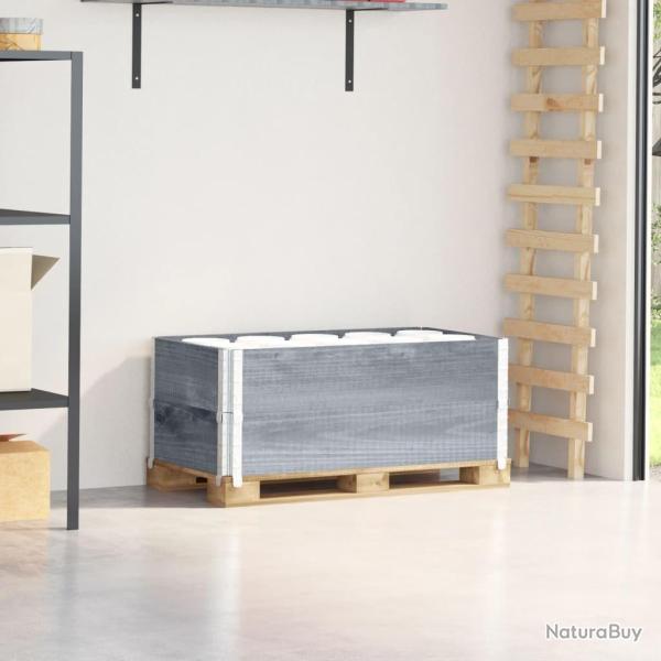 Colliers de palette 2 pcs gris 100x50 cm bois de pin solide