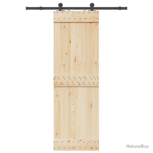 Kit de quincaillerie de porte coulissante 152,5 cm acier noir