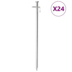 Piquets de tente 24 pcs 30 cm 8 mm acier galvanis&eacute;