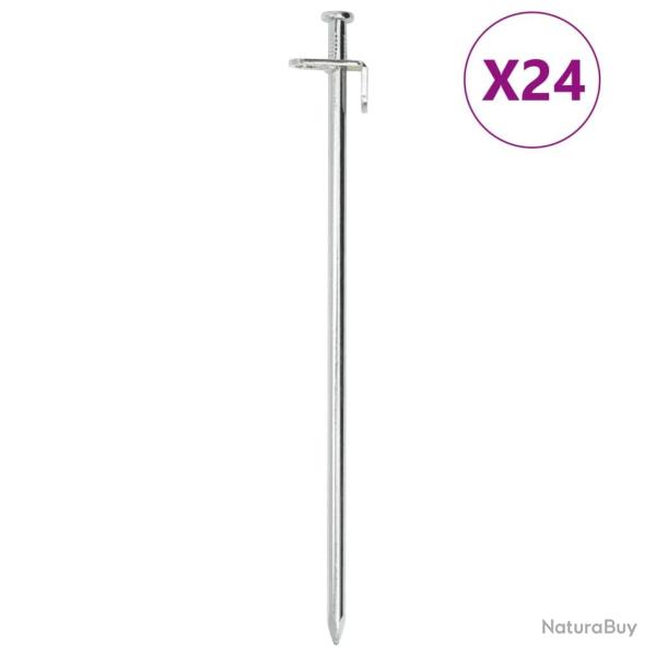 Piquets de tente 24 pcs 30 cm 8 mm acier galvanis�