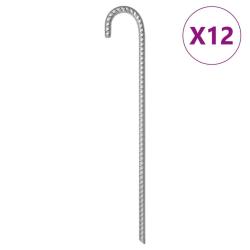 Piquets de tente 12 pcs 41,5 cm &Oslash;12 mm acier galvanis&eacute;