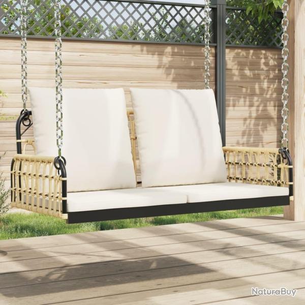 Balancelle avec coussins 105x58x38 cm r�sine tress�e et acier
