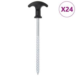 Piquets de tente 24 pcs 17 cm &Oslash;7 mm acier galvanis&eacute;