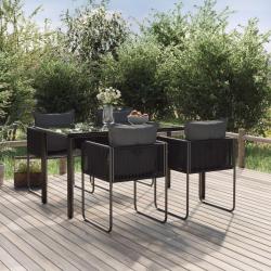 Ensemble &agrave; manger de jardin 5 pcs Noir