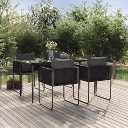 Ensemble &agrave; manger de jardin 5 pcs Noir
